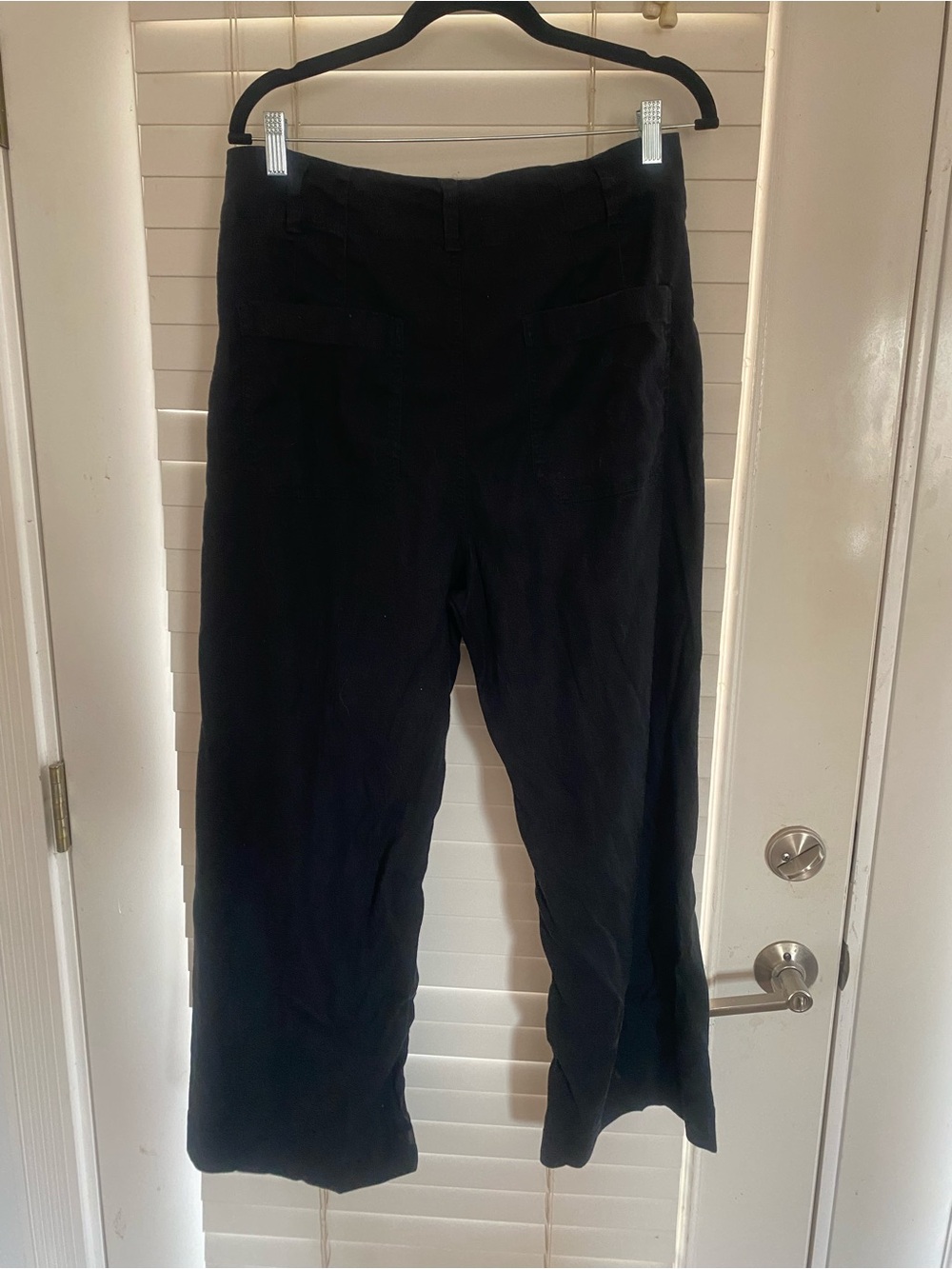 Anthropologie Black Straight-Leg linen Maeve pants - Picture 3 of 3